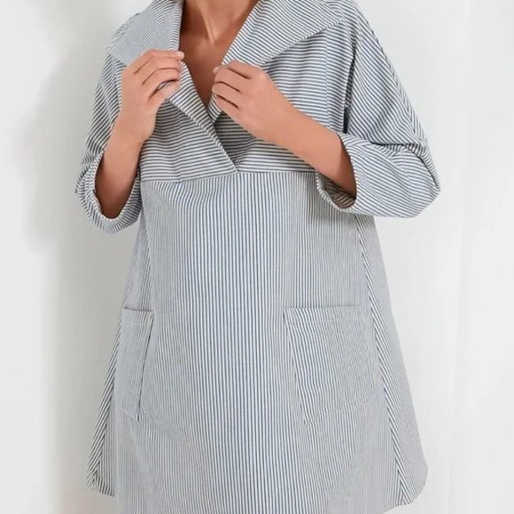 SOLD OUT ONLINE—NWT French Blue Stripe Tuckernuck Sloane Dress - Picture 2 of 3